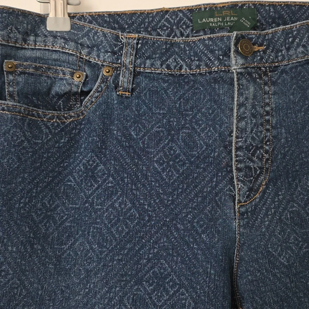 Lauren Ralph Lauren Patterned Straight Leg Jeans Size 16 - Picture 4 of 8